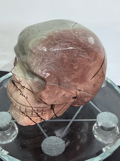 Picture Jasper Skull Carving – 407g