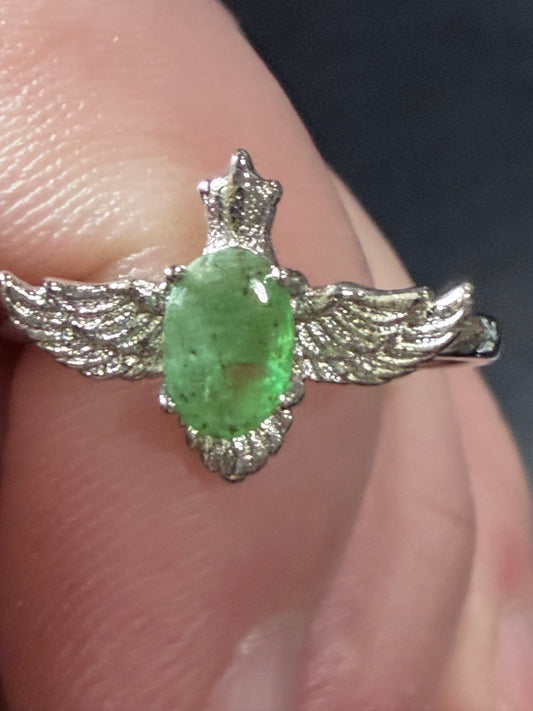 Adjustable Green Aventurine Bird Ring