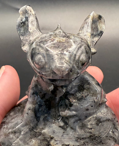 Larvikite Stitch Carving – 6.5cm | 151g