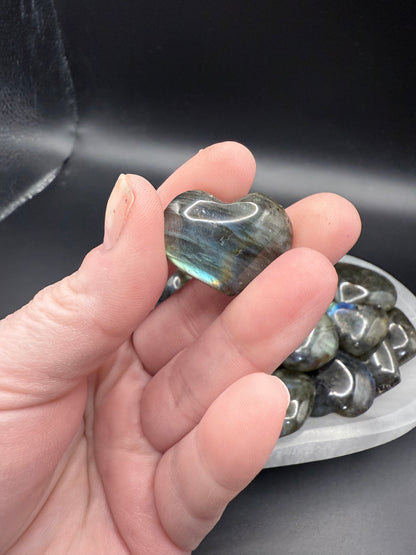Mini Labradorite Hearts with Beautiful Flash