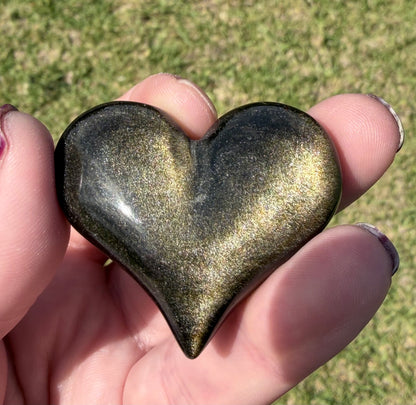 Golden Sheen Obsidian Heart