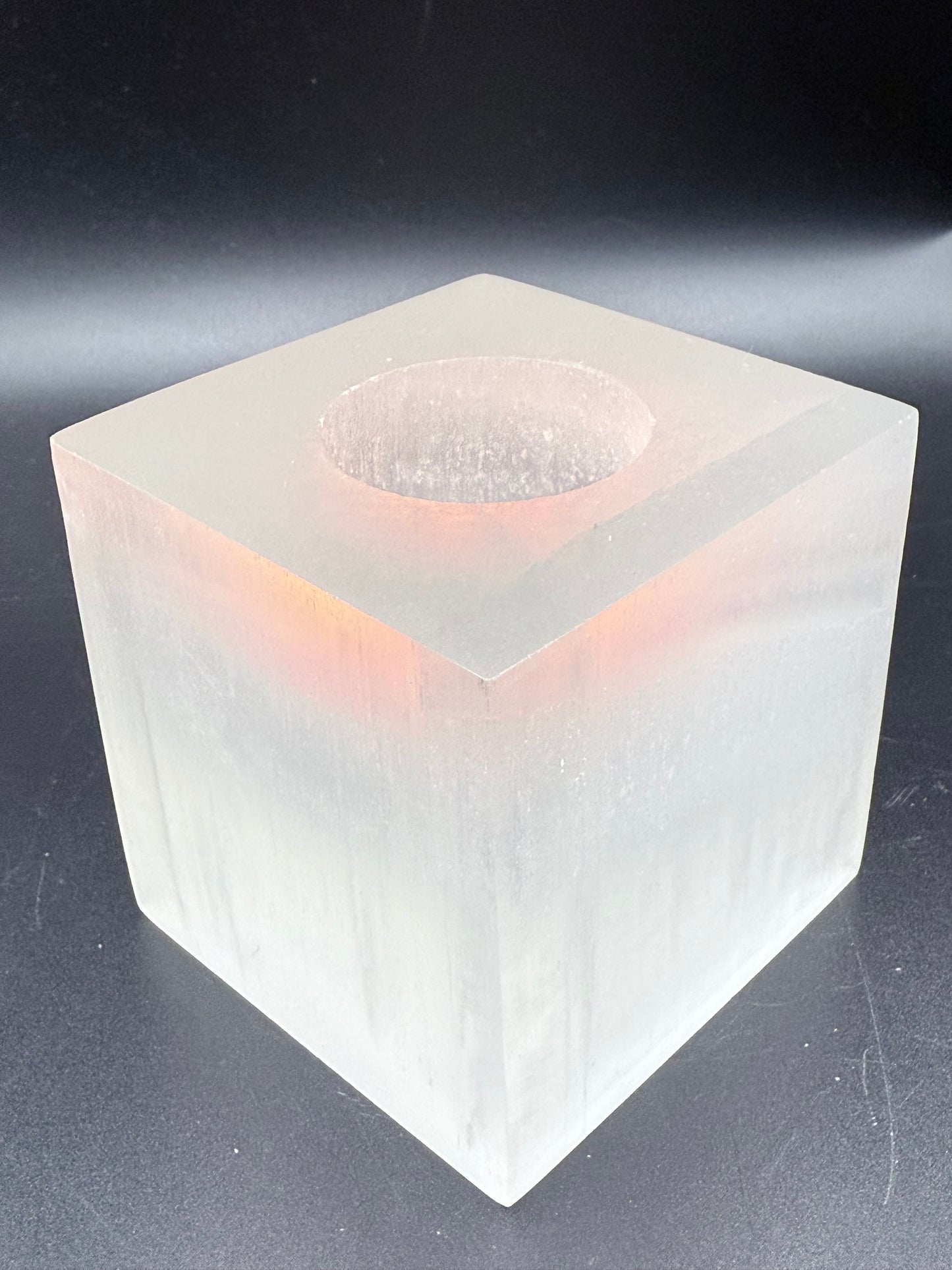 Selenite Cube Candle Holder