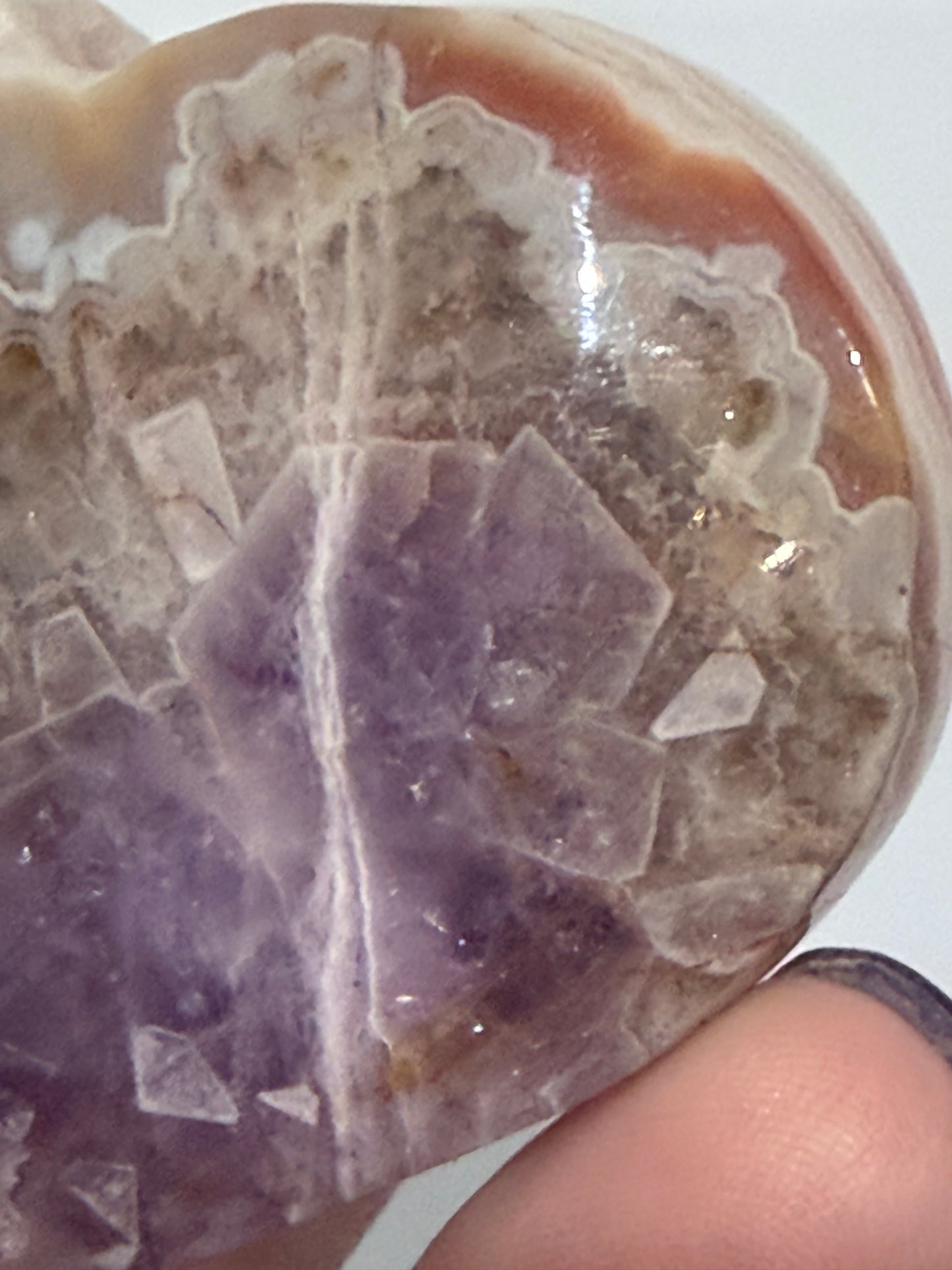 Amethyst & Banded Agate Heart 104g | 6.4 × 5.7 cm | Self-Standing H