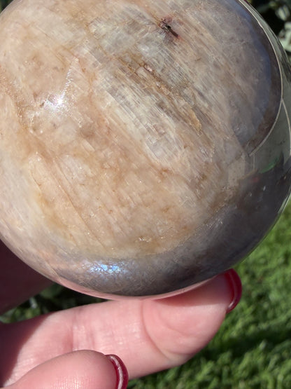 Blue Flash Moonstone Sphere – 6.2cm | 328g