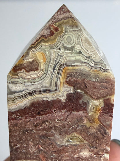 Mexican Crazy Lace Agate Tower – C