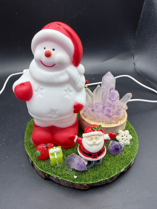 Amethyst Christmas Display – Snowman Edition LAMP