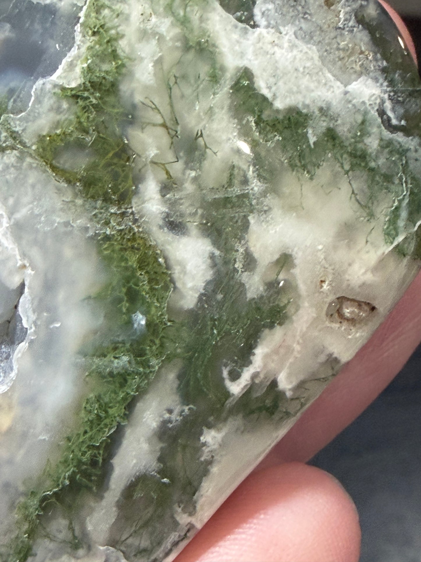Natural Moss Agate Druzy Heart – Crystal Heart with Druzy Pocket | 6.3 x 5.8 cm | 78g C