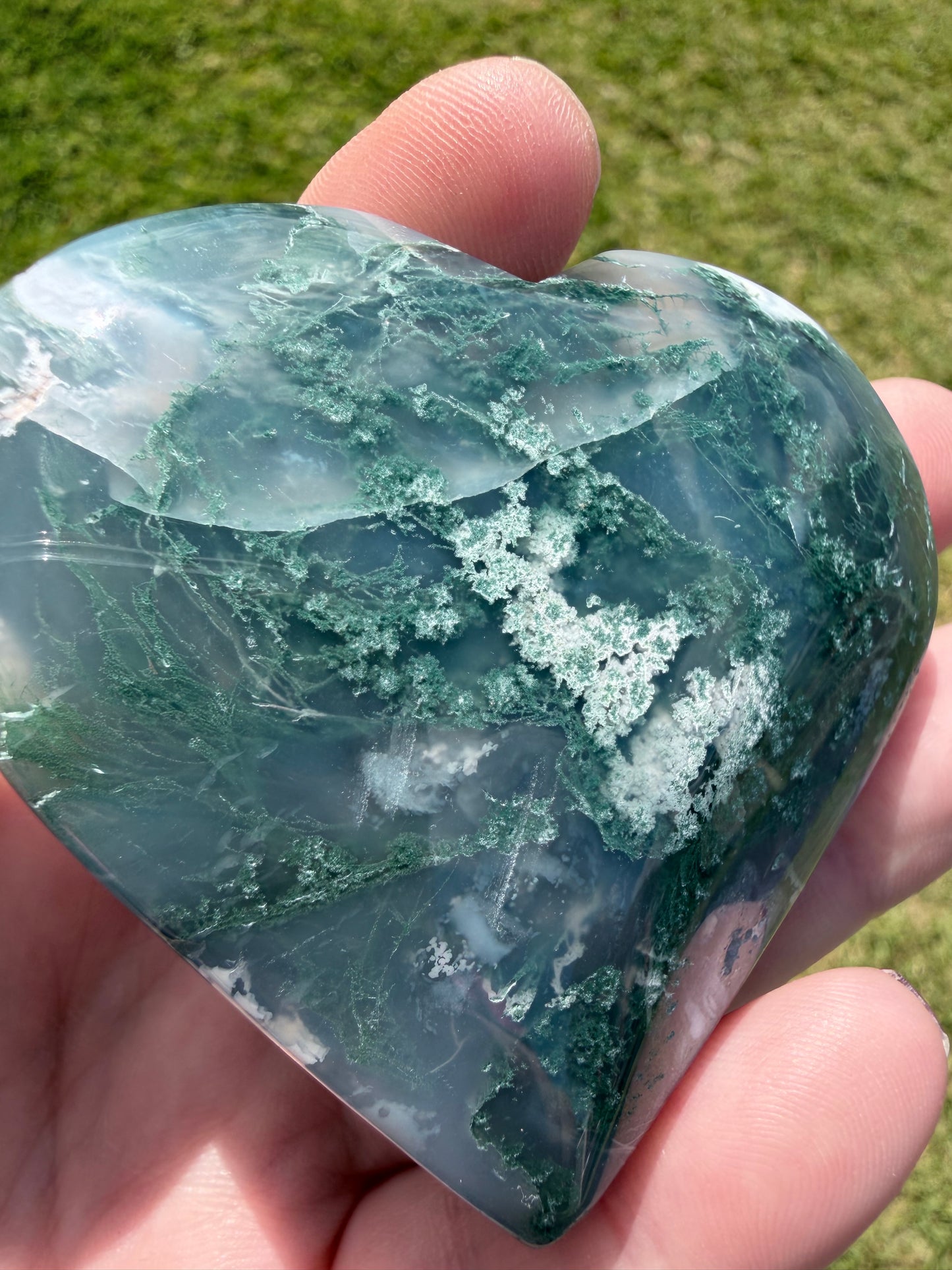 Moss Agate Heart