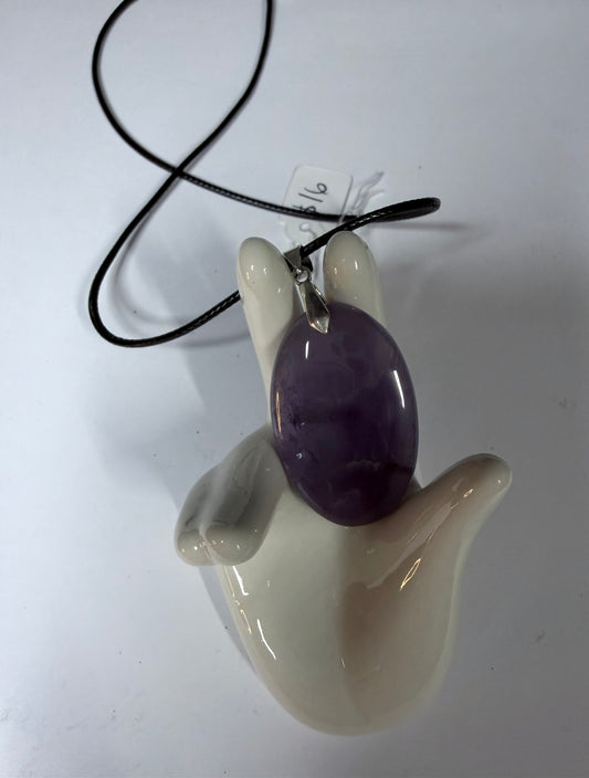 Amethyst Oval Pendant Necklace