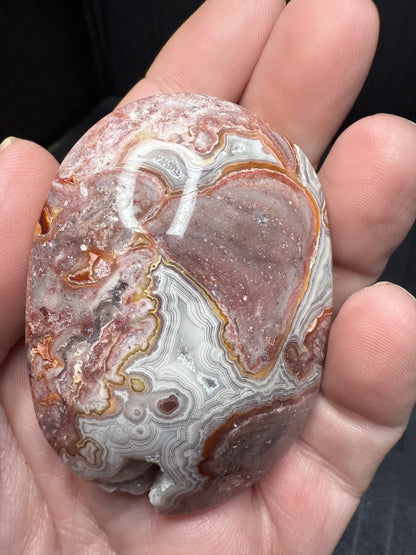 Mexican Crazy Lace Agate Palm Stone