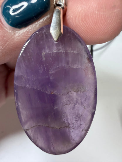Amethyst Oval Pendant Necklace
