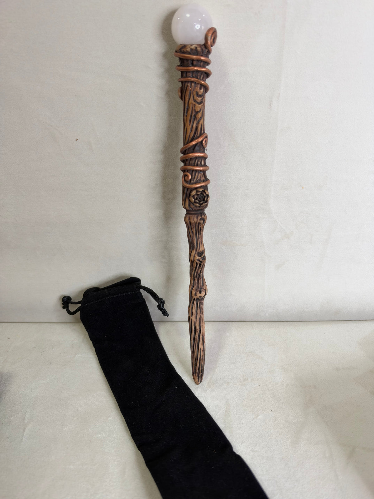 Rose Quartz Romance Wand with Storage Pouch