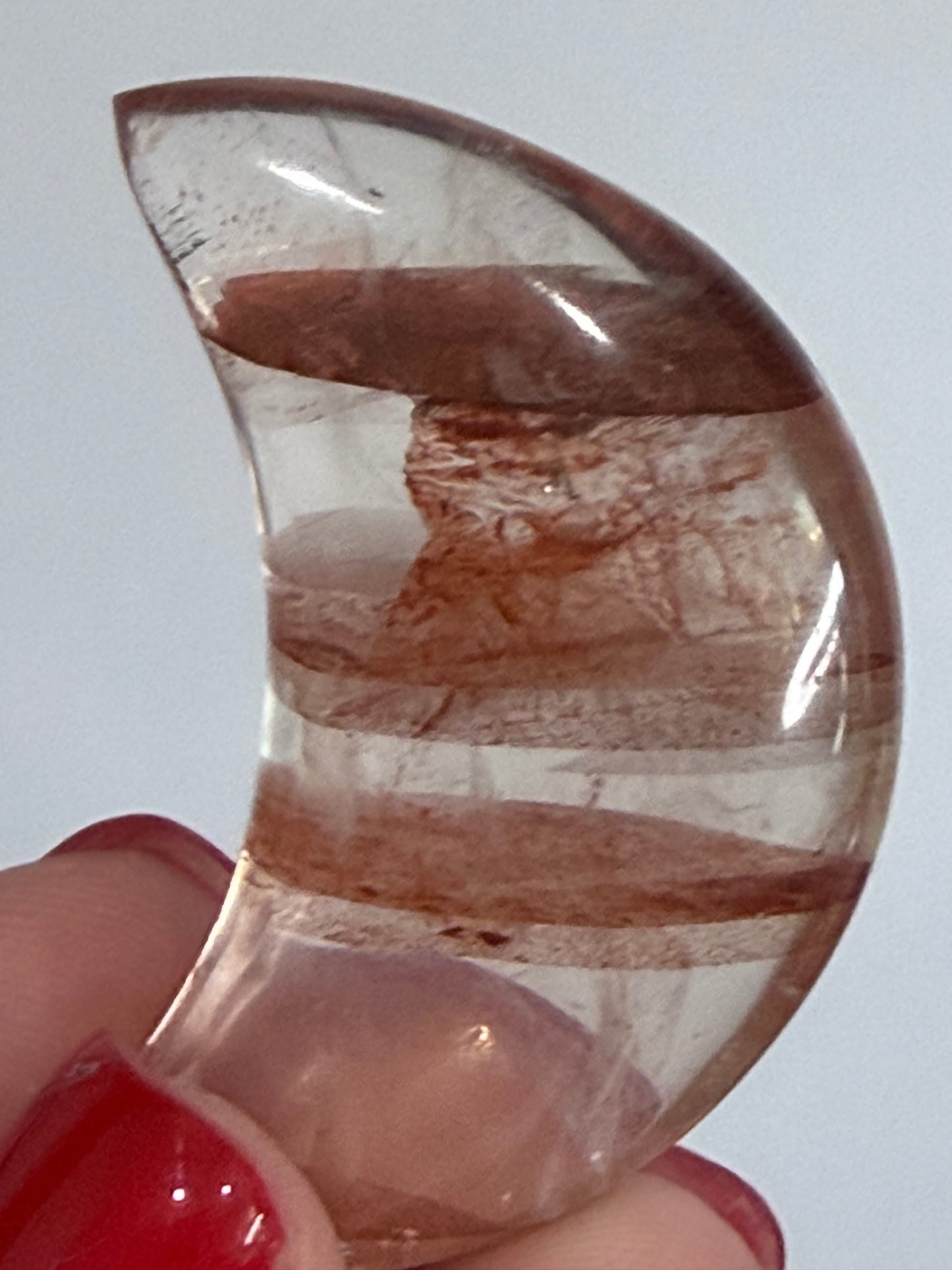 Fire Quartz Moon Carving – 5 cm (Pick Your Own)