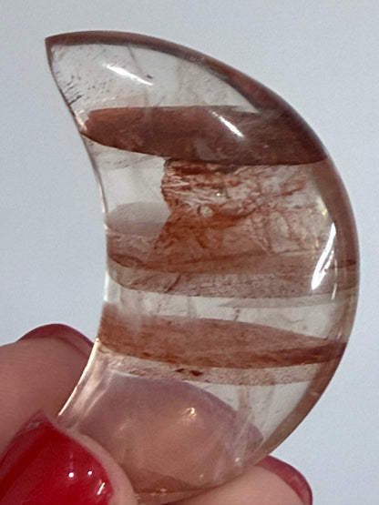 Fire Quartz Moon Carving – 5 cm (Pick Your Own)