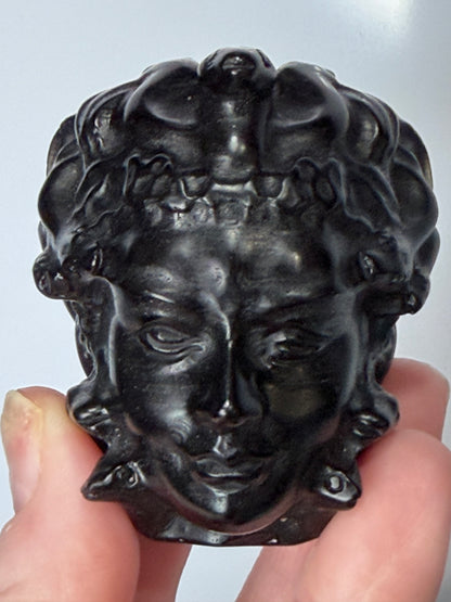 Black Obsidian Medusa Carving – 6cm | 180g