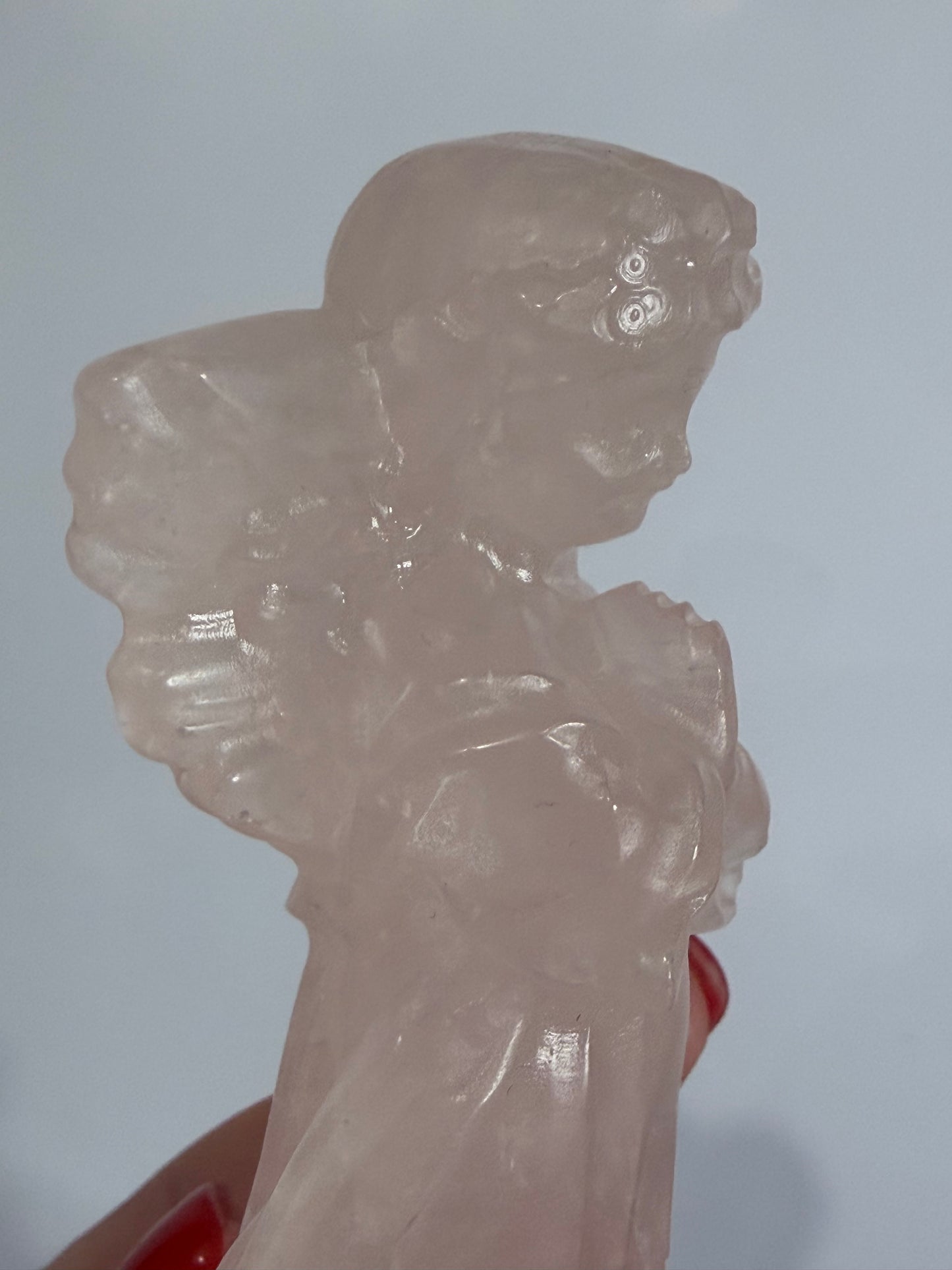 Rose Quartz Angel Crystal Carving – 10cm