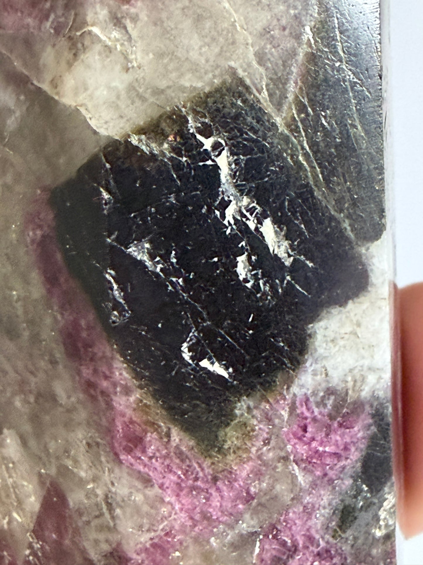 Pink Tourmaline in Quartz Crystal Tower – 9.2cm | 155g D