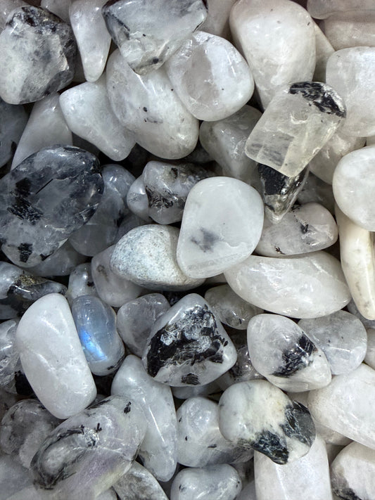 Rainbow Moonstone crystal chips
 – 50g Bag