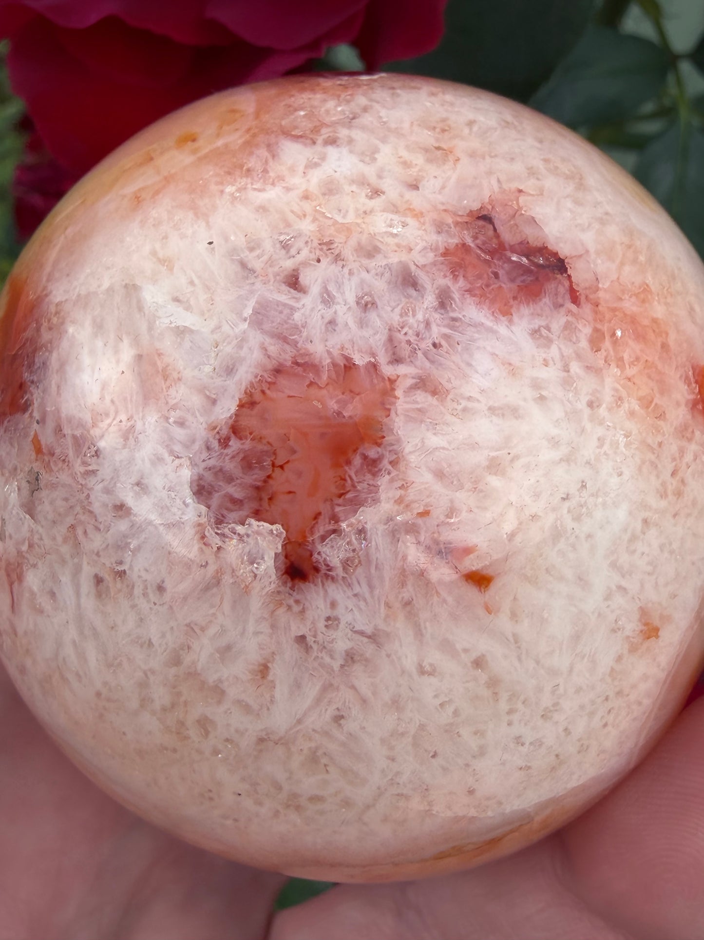 Carnelian Agate Druzy Sphere – 6.3cm