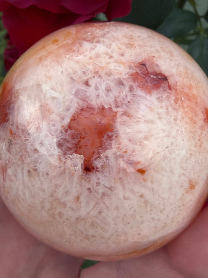 Carnelian Agate Druzy Sphere – 6.3cm