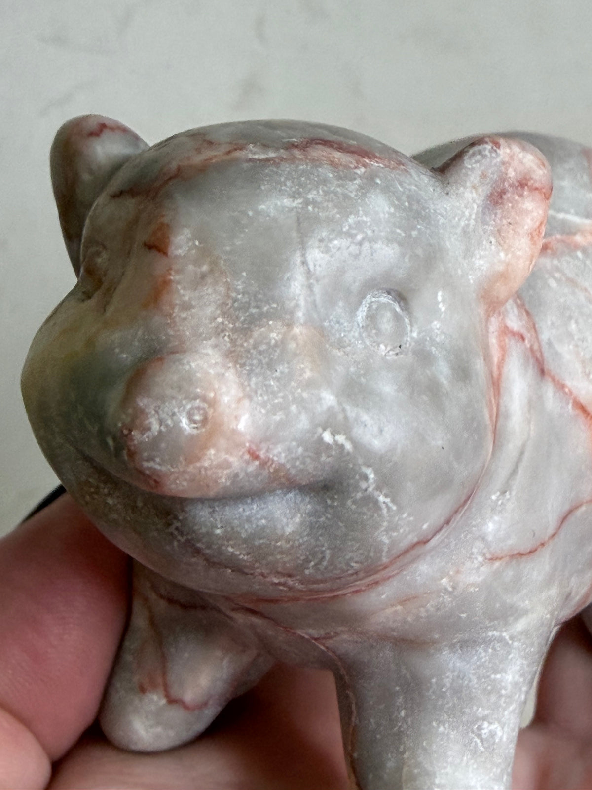 Red Vein Jasper Pig Carving – 9.5 cm