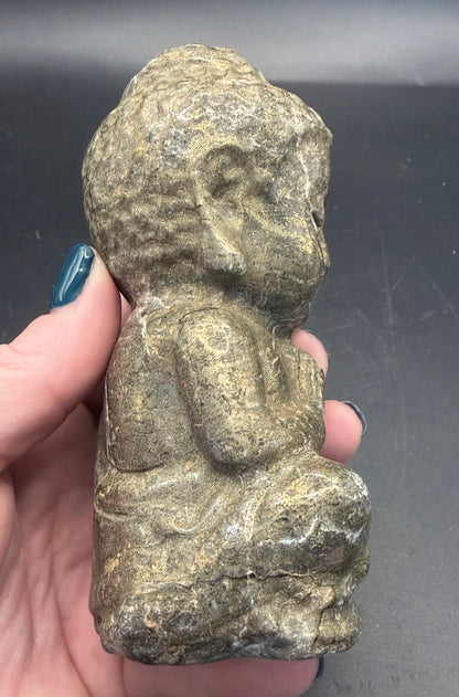 Pyrite Buddha Carving – 12 × 6.5 cm (692 g)