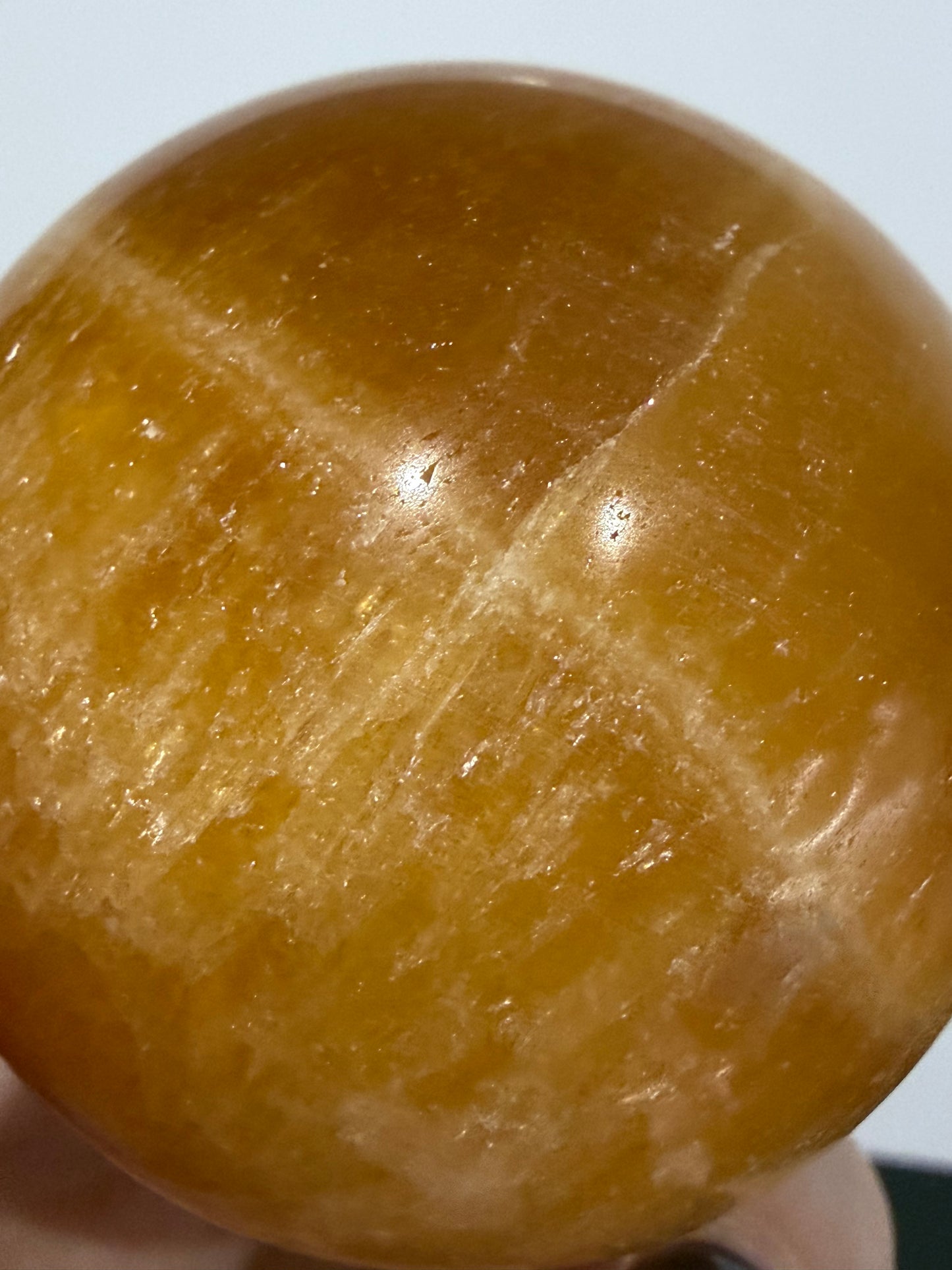 🍊 Orange Calcite Sphere – 5.6 cm | 260 g