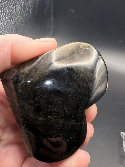 Gold Sheen Obsidian Heart