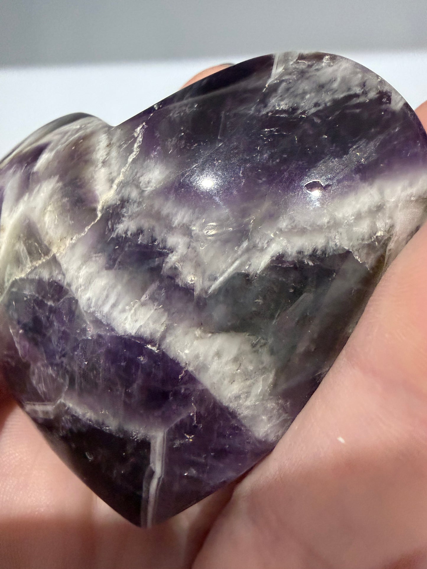 Chevron Amethyst Heart B