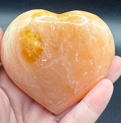 Orange Calcite Heart with Stand