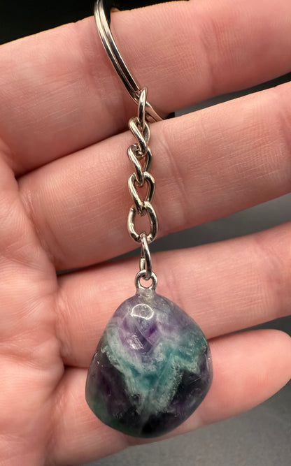 Rainbow Fluorite Keychain