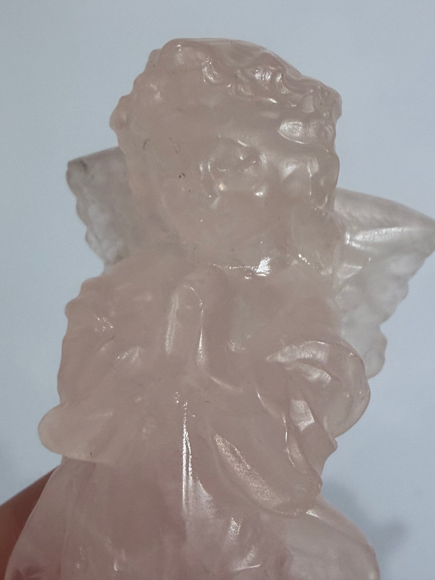 Rose Quartz Angel Crystal Carving – 10cm