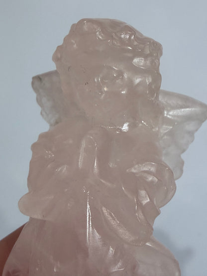 Rose Quartz Angel Crystal Carving – 10cm
