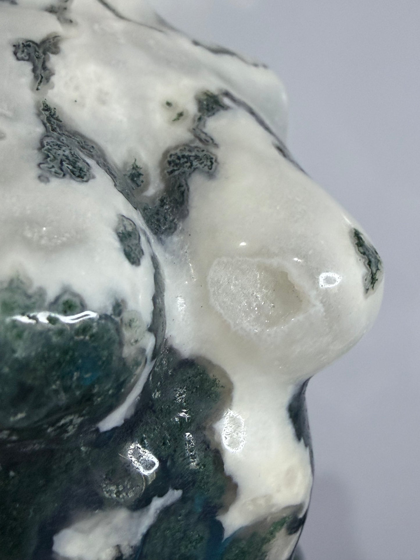 Moss Agate Goddess Statement Torso Carving – 544g - 12.5cm