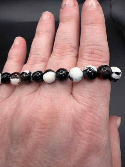 Orca Agate Bracelet – 8mm with Orca Tail Charm