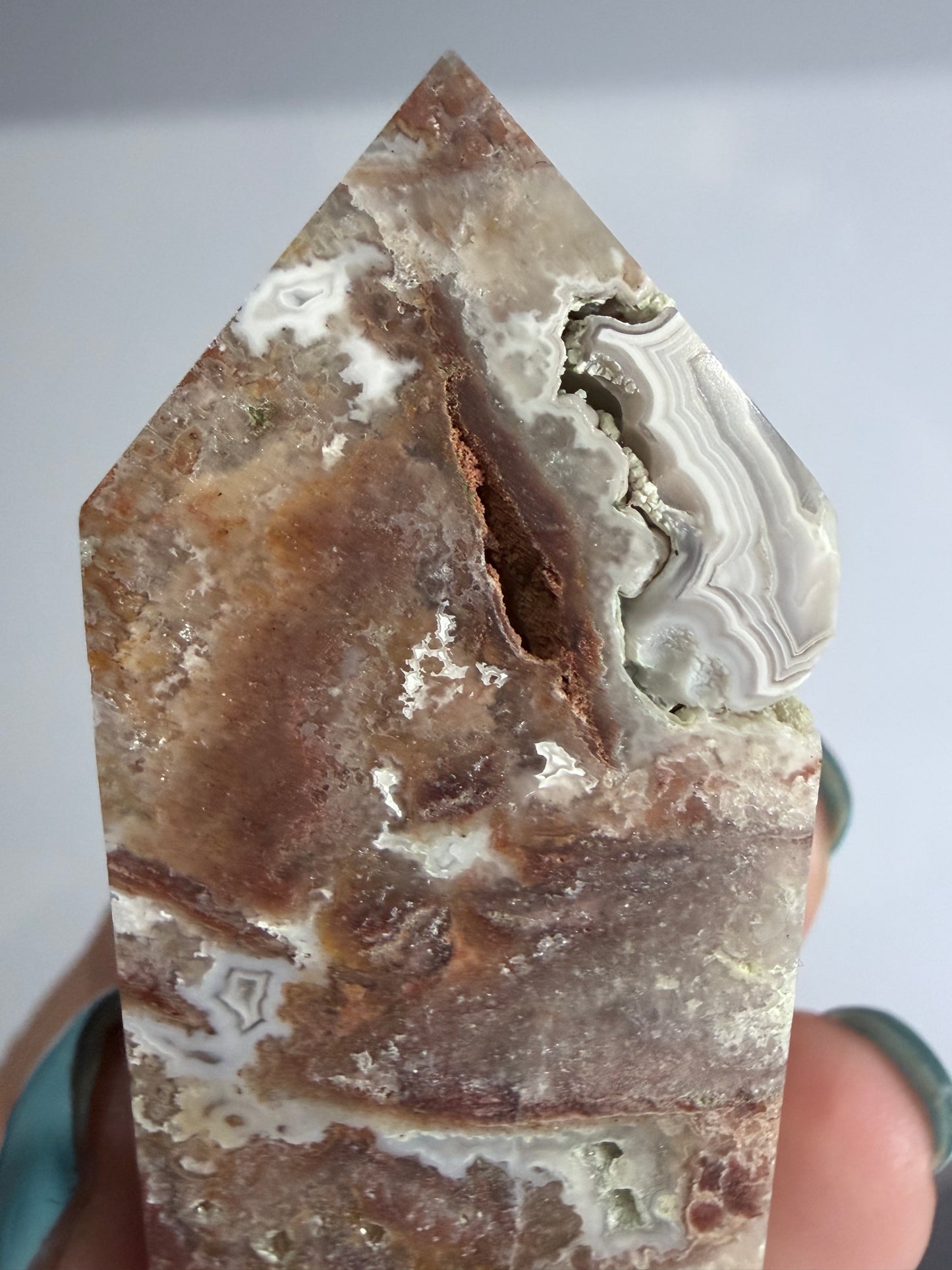 Mexican Lace Agate Tower A -