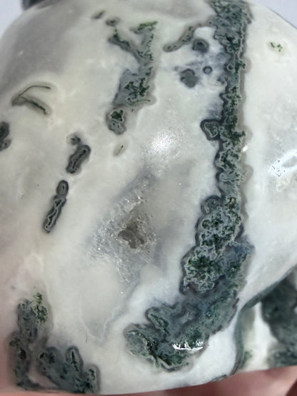 Moss Agate Goddess Statement Torso Carving – 544g - 12.5cm