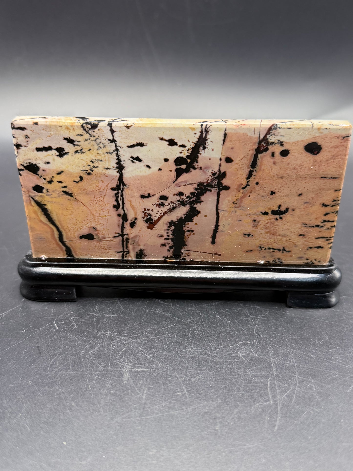 Dendritic Picture Jasper Slab on Stand