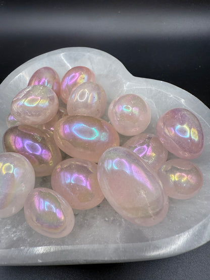 Aura Rose Quartz Tumbles