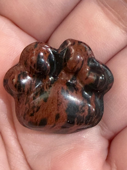 Paw Print Mini Crystal Carvings – Various Materials | 3cm
