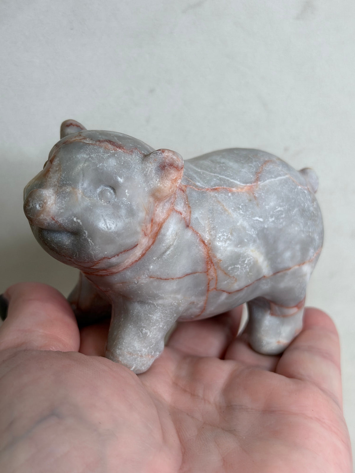 Red Vein Jasper Pig Carving – 9.5 cm