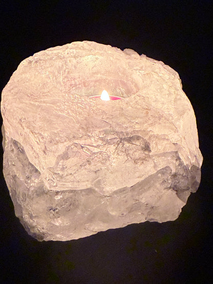 Clear Quartz Raw Candle Holder