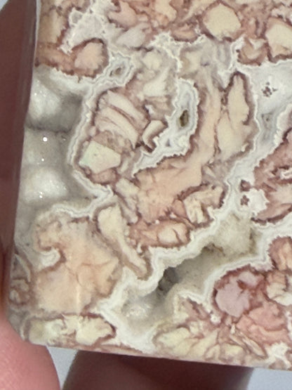 Pink Agate Druzy Floating Cube 3.6cm 110g B