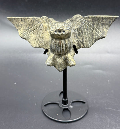 Pyrite Crystal Bat on Stand