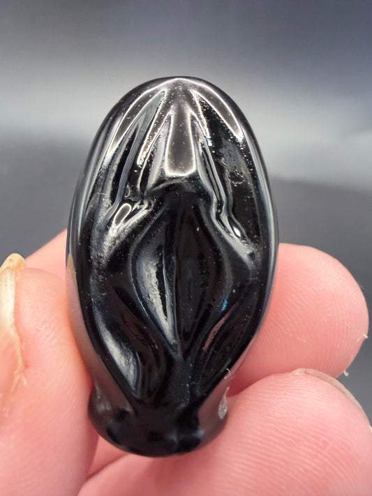 Black Obsidian Source of Life Carving