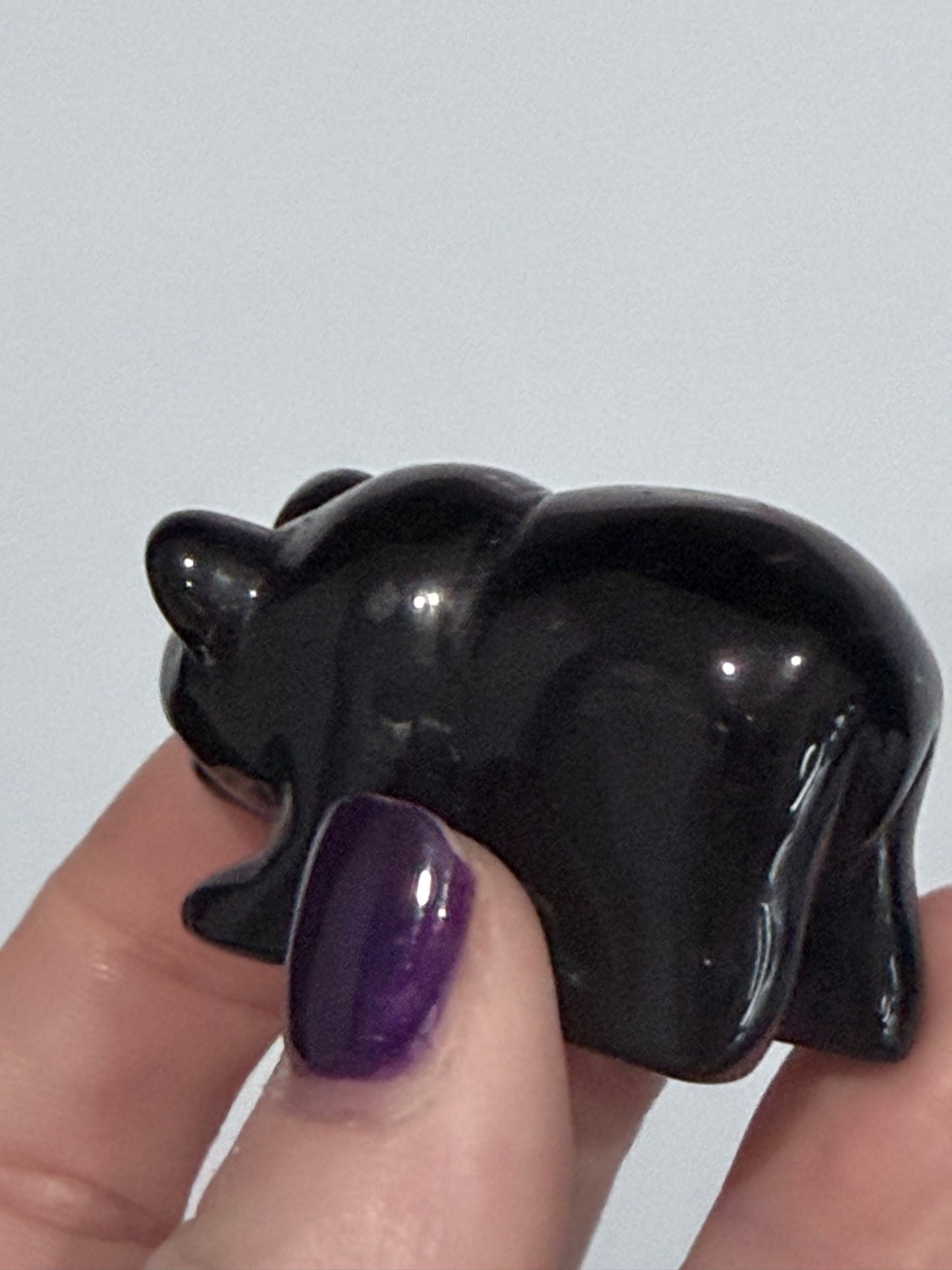 Black Obsidian Bear Carving