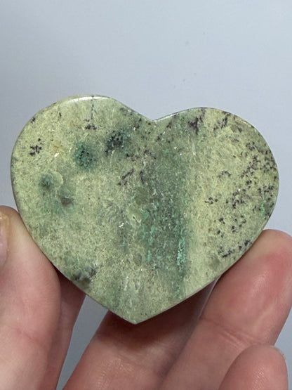 Madagascan Chrysoprase Free Standing Heart – 5.5cm B