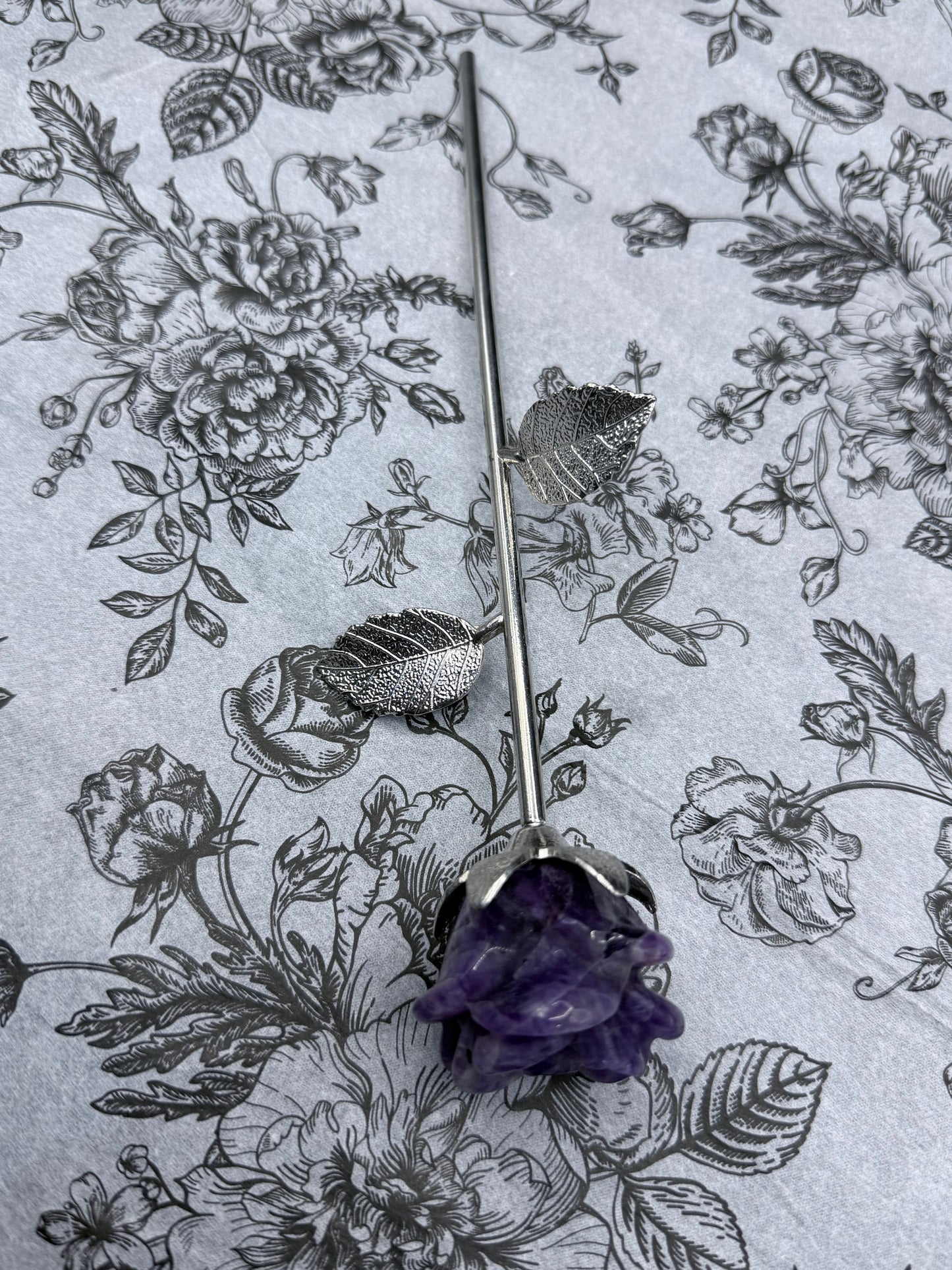 Dream Amethyst Crystal Rose Stem (22cm)