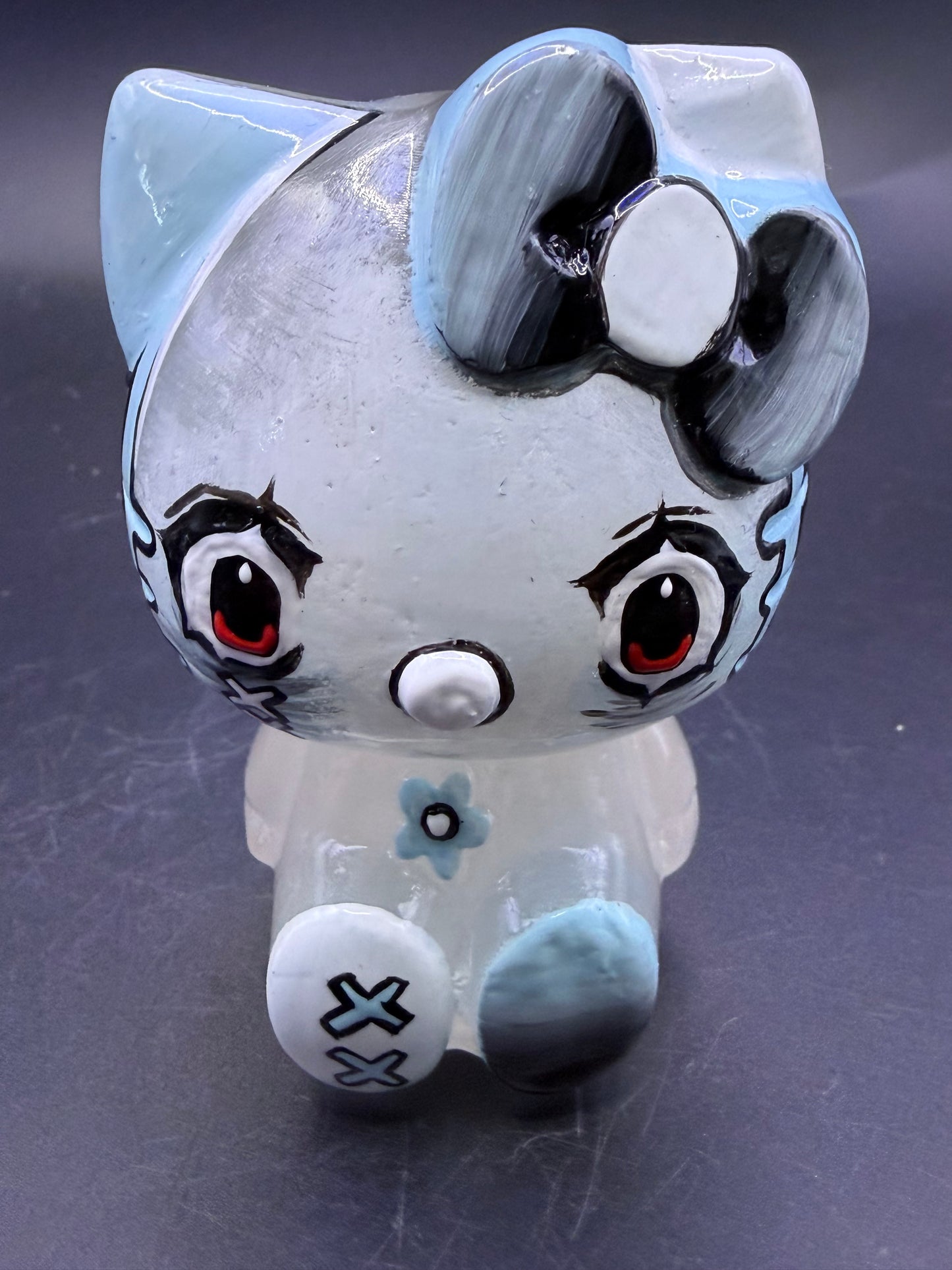 Hello Kitty Inspired Hand-Painted Selenite Figurine – Large