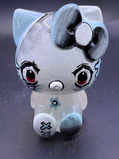 Hello Kitty Inspired Hand-Painted Selenite Figurine – Large